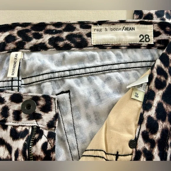 Rag & Bone Boyfriend Snow Leopard Print Womens Pants Size 28 - Picture 5 of 14